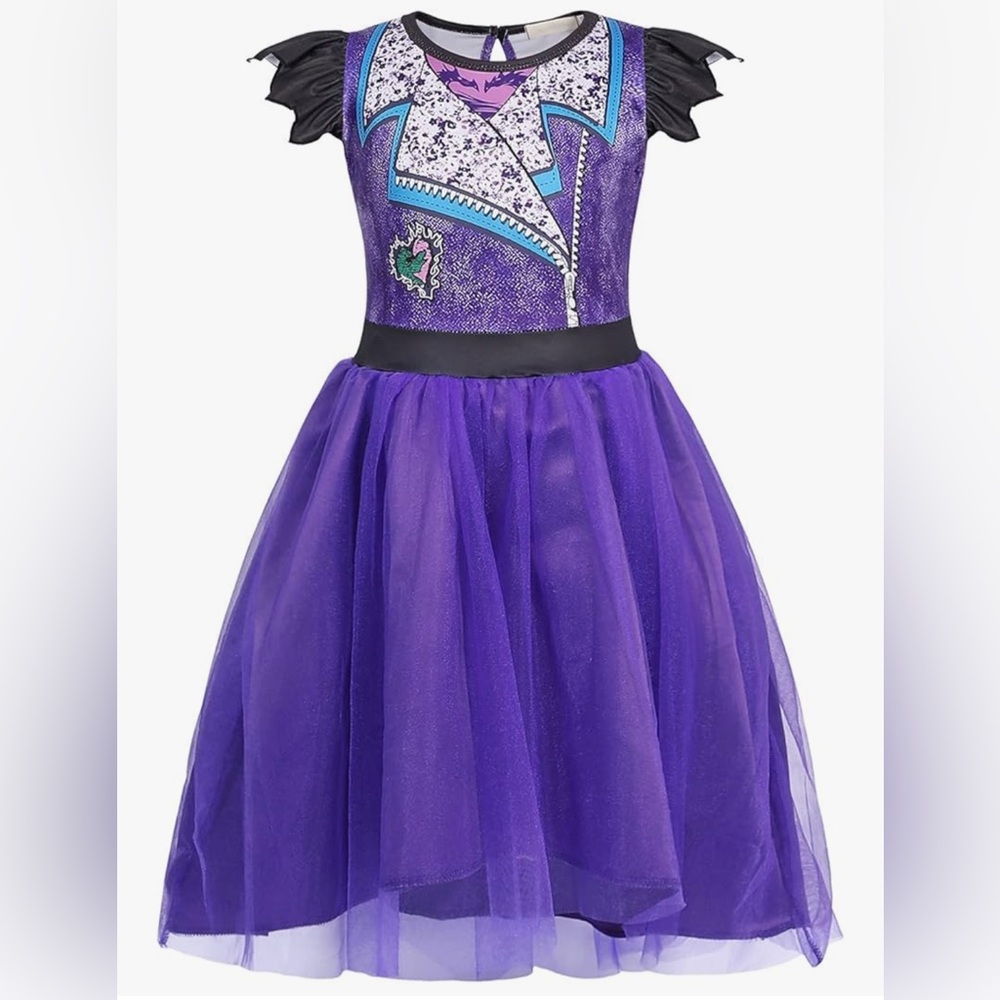 048 NWT AmzBarley Descendents Cosplay Tulle Dress Costume -‎ Size: 140 (9-10Y)